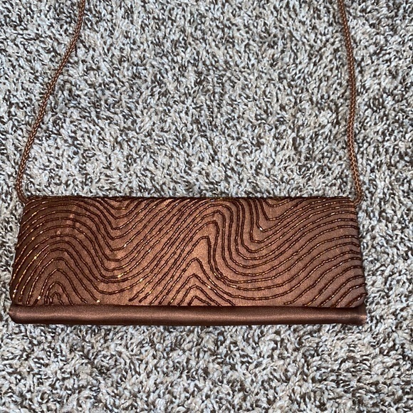 nytlites brown sequined evening bag - Picture 3 of 7